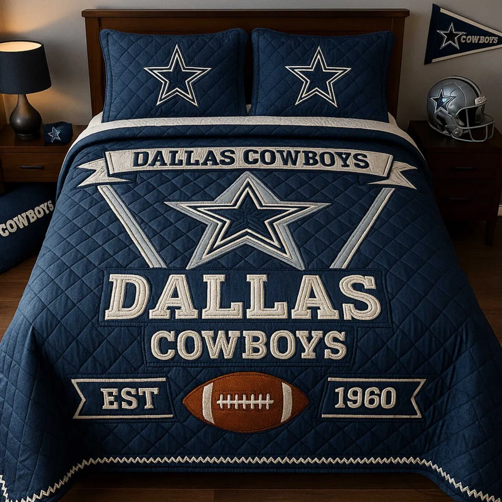 Dallas Cowboys NFL Football Team Quilted Bedding Set Dallas Cowboys NFL Football Team Quilted Bedding Set