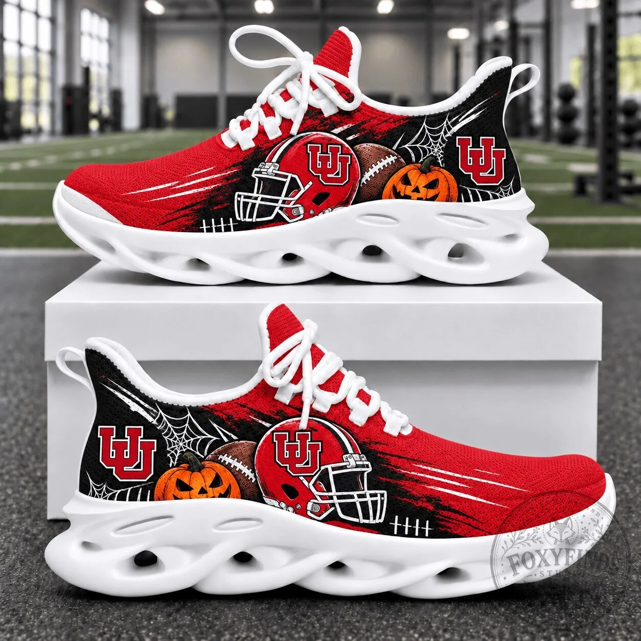 Utah Utes Halloween Football Team Chunky Sneakers Running Shoes