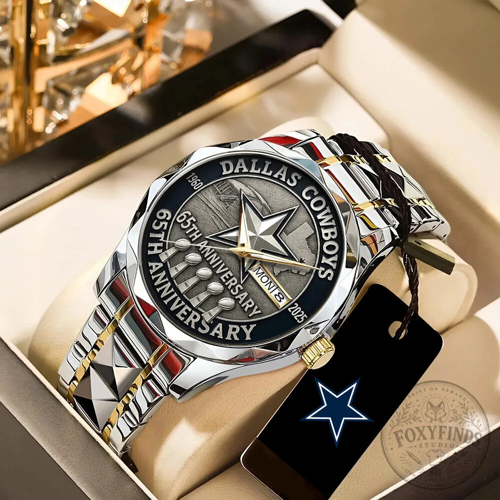 Dallas Cowboys 65th Anniversary 2025 Commemorative Stainless Steel Watch 8 Dallas Cowboys 65th Anniversary 2025 Commemorative Stainless Steel Watch