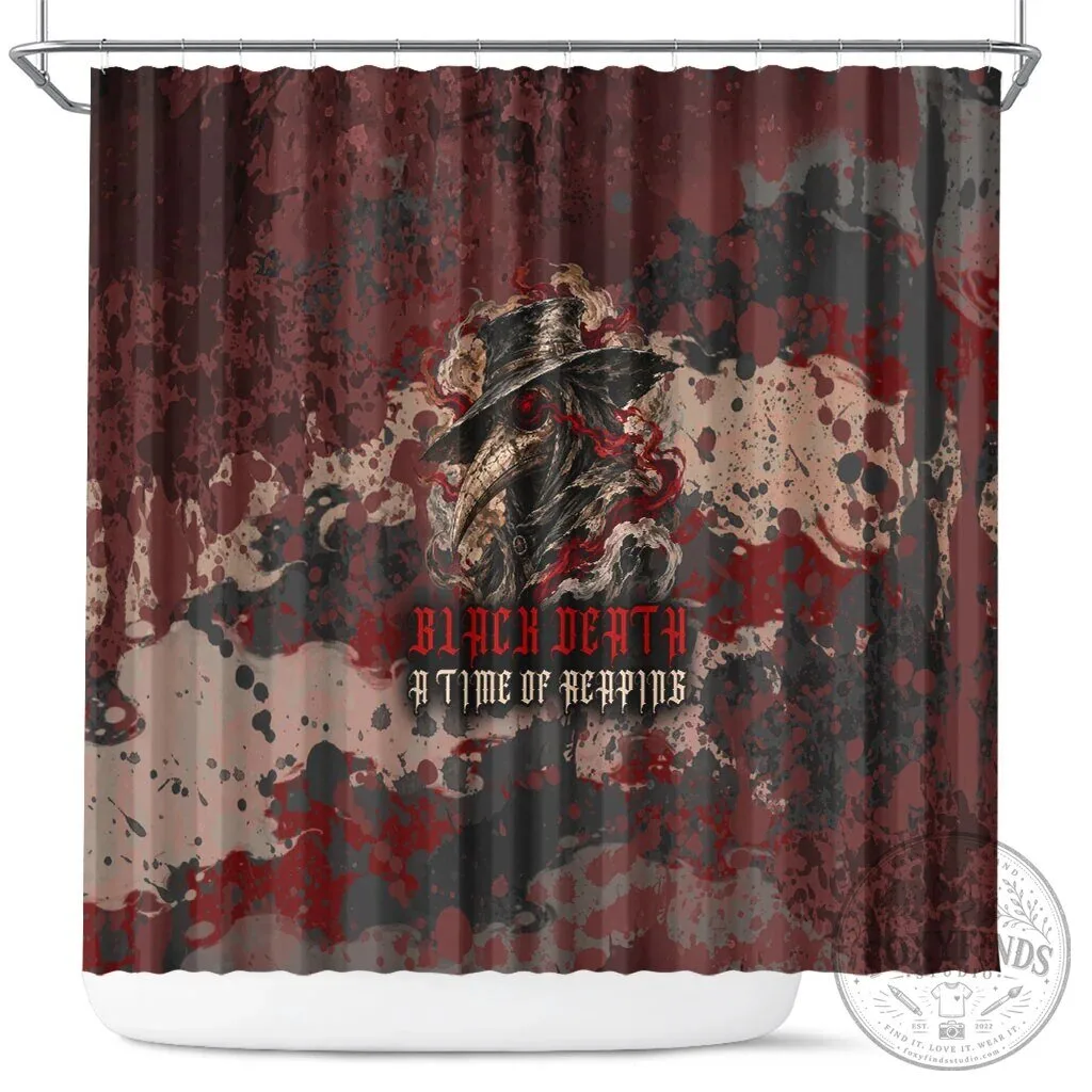 Black Death A Time Of Reaping Grim Reaper Plague Doctor Shower Curtain