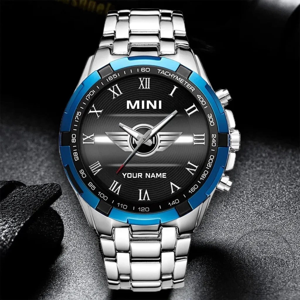 Elegant Fashion Design Watch with Custom Name for Mini Cooper Fans Elegant Fashion Design Watch with Custom Name for Mini Cooper Fans