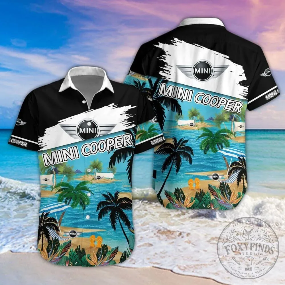 Mini Cooper Car Logo Tropical Beach Summer Hawaiian Shirt