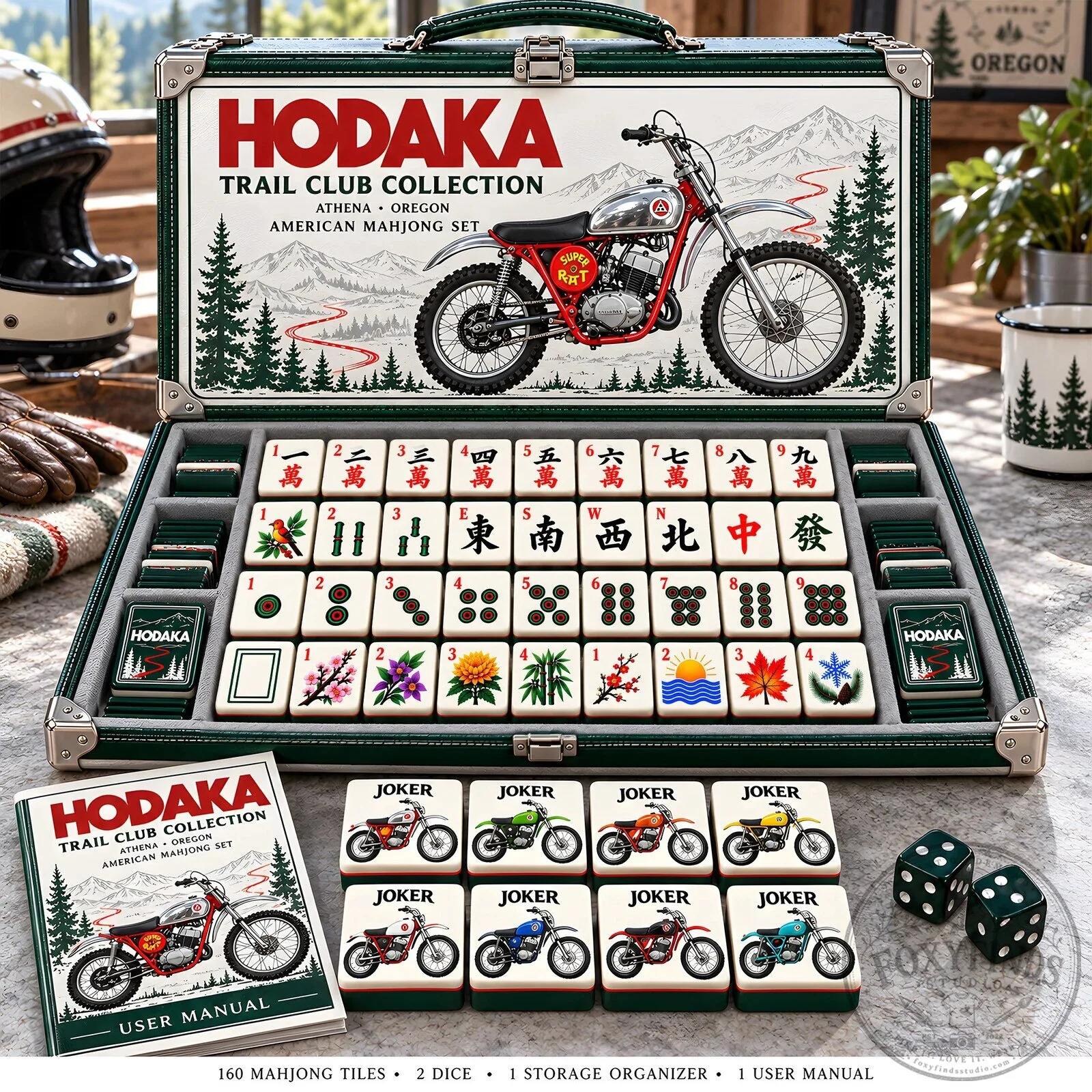 Hodaka Trail Club Collection American Mahjong Set with Storage Case 10 Hodaka Trail Club Collection American Mahjong Set with Storage Case