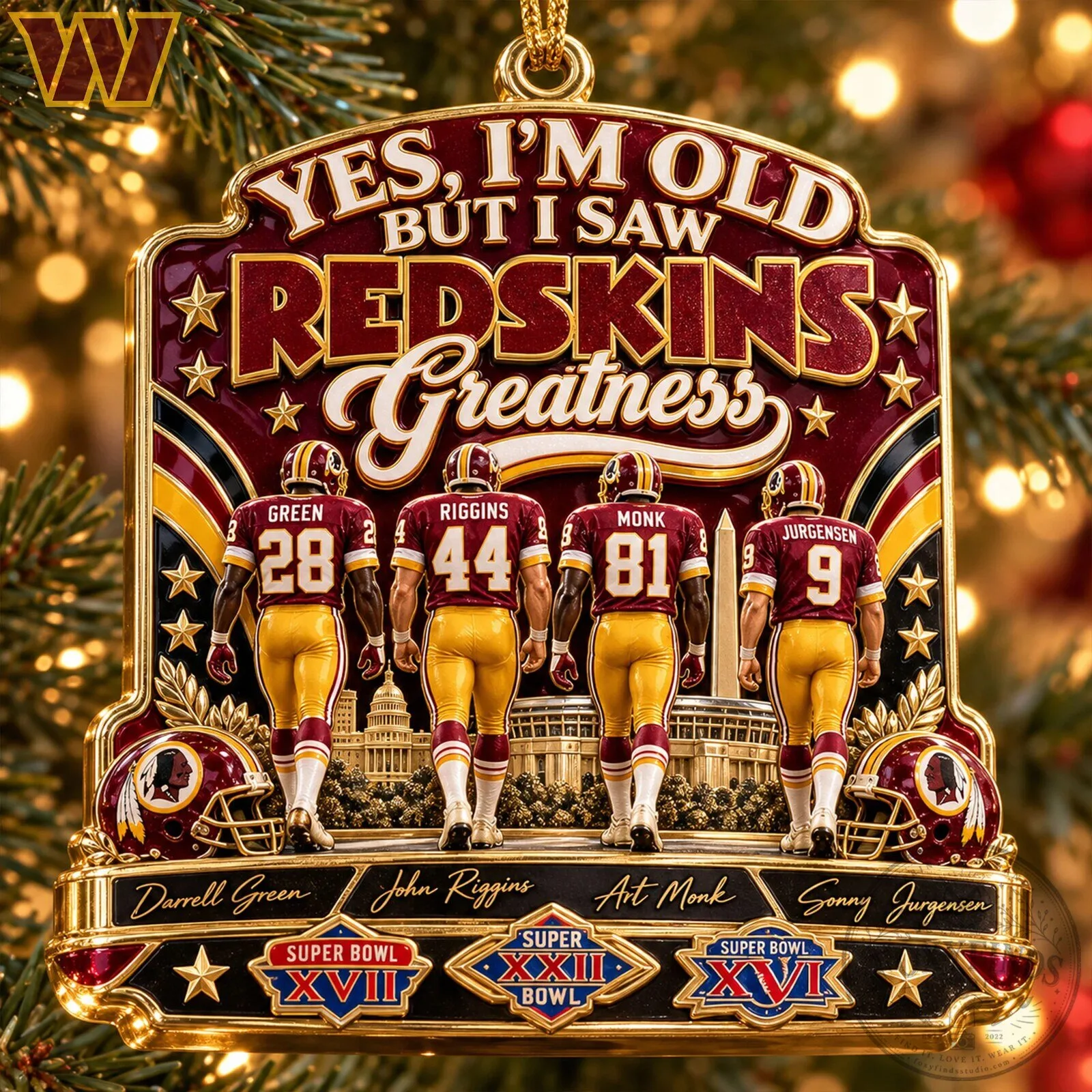 Washington Redskins Football Team Greatness Christmas Tree Ornament