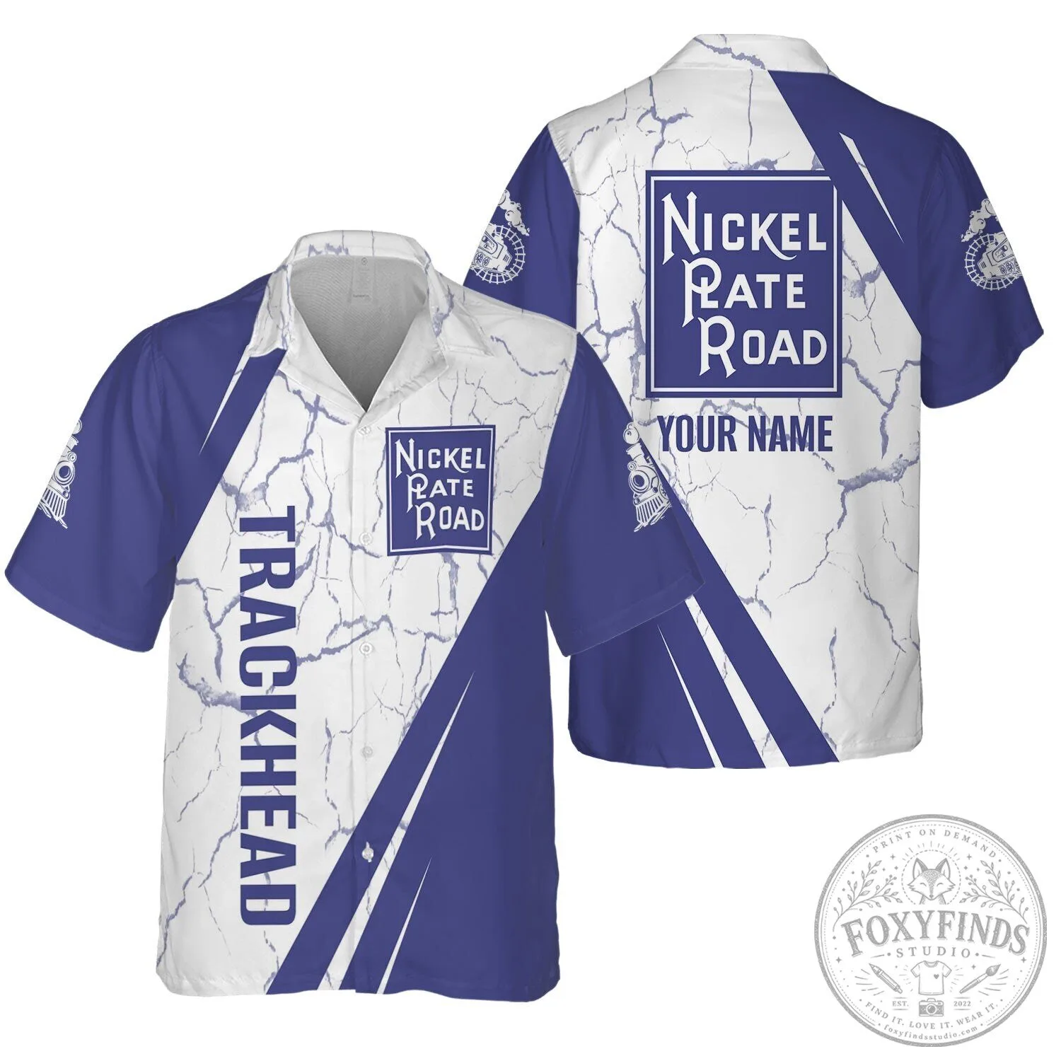 Nickel Plate Road Trackhead Railroad Train Hawaiian Shirt