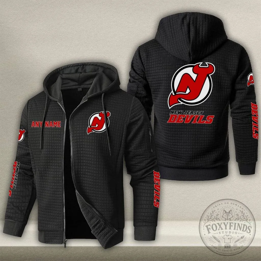 New Jersey Devils NHL Hockey Team Personalized Full Zip Hoodie