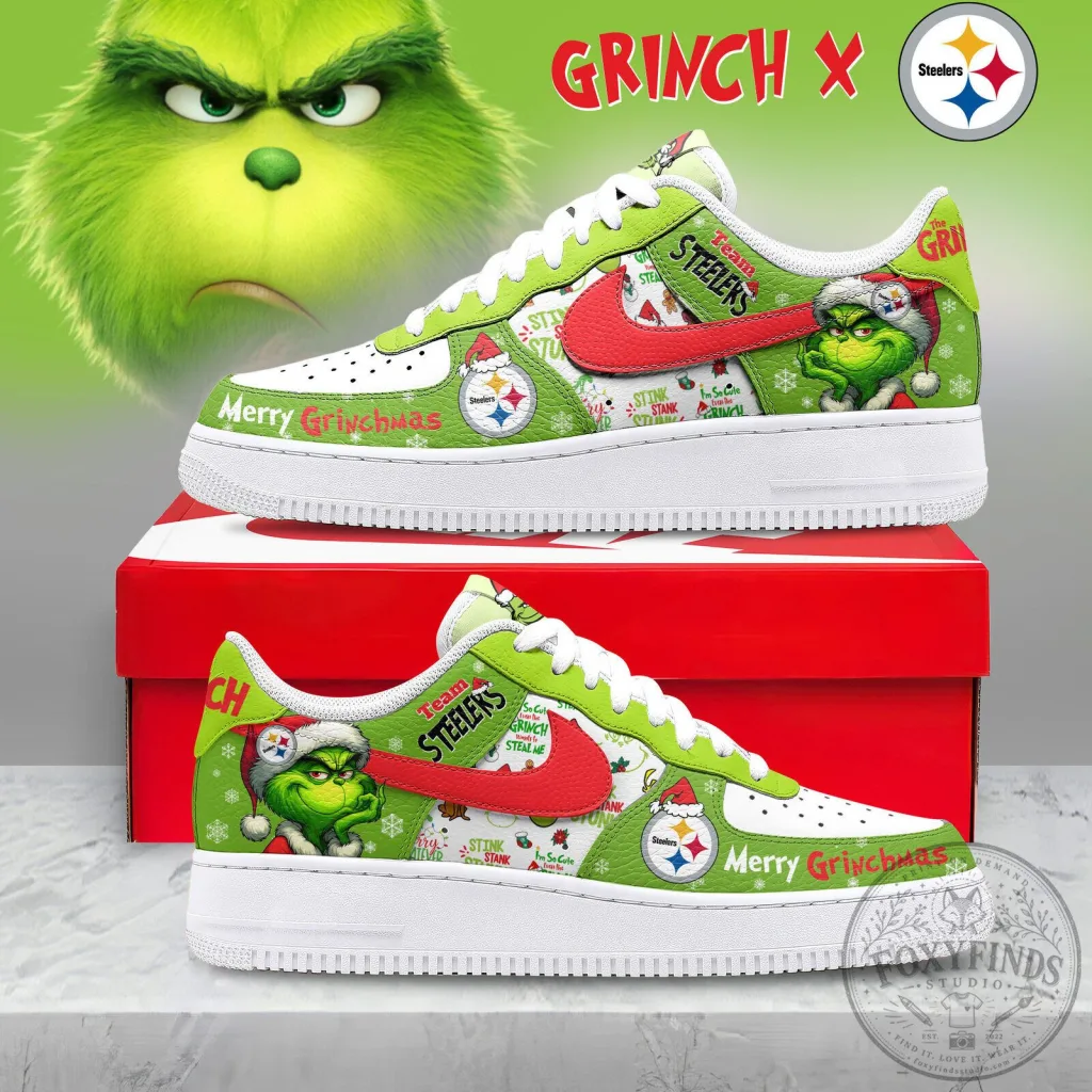 Pittsburgh Steelers Grinch Christmas Limited Edition Shoes Pittsburgh Steelers Grinch Christmas Limited Edition Shoes