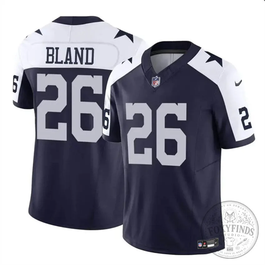 Dallas Cowboys Football DaRon Bland Number 26 Navy Blue Game Jersey