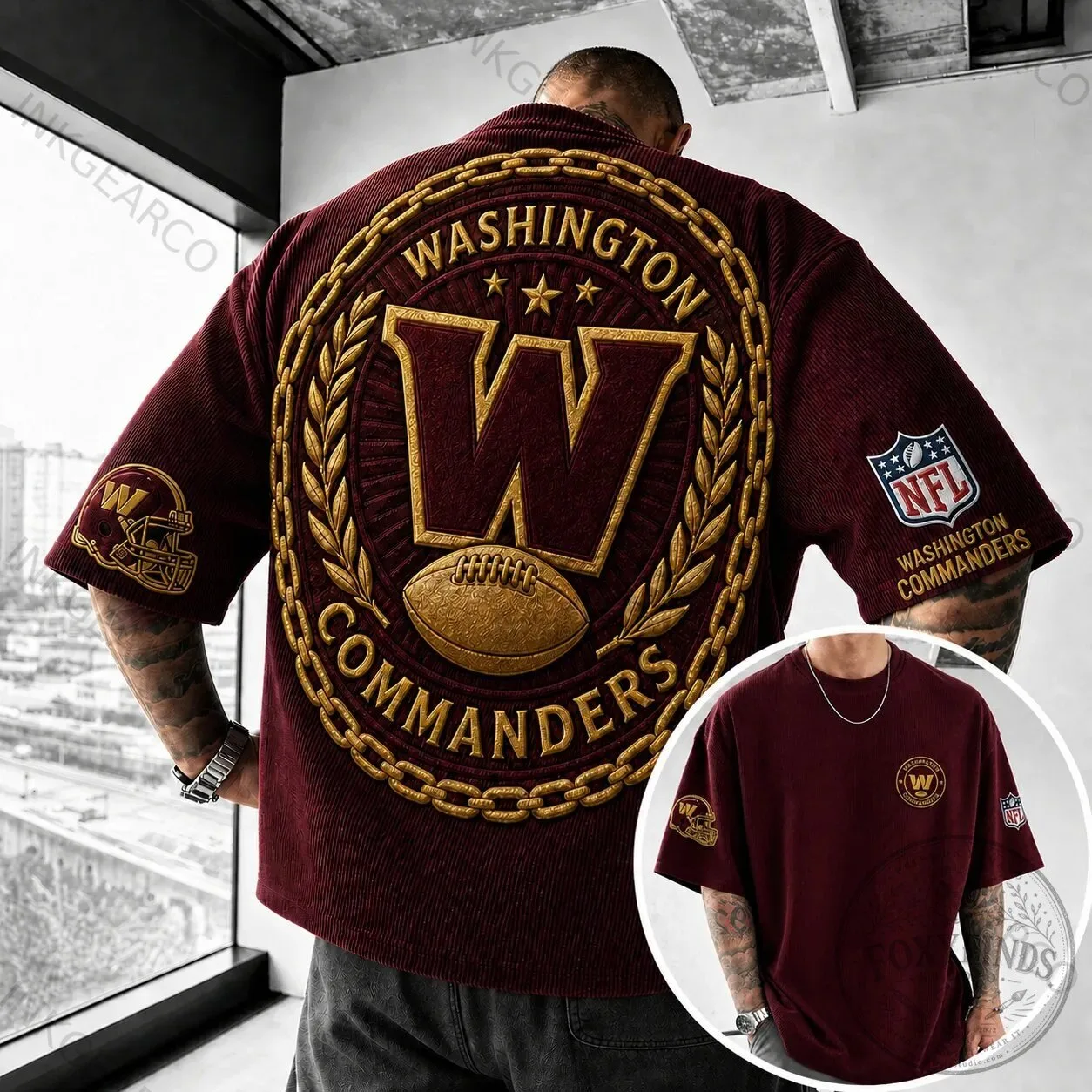 Washington Commanders NFL Football Team Maroon Short Sleeve T-Shirt