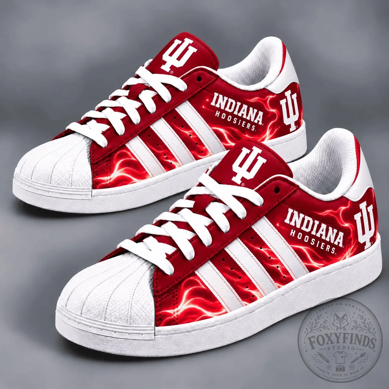 Indiana Hoosiers Scarlet Thunder Superstar Shoes