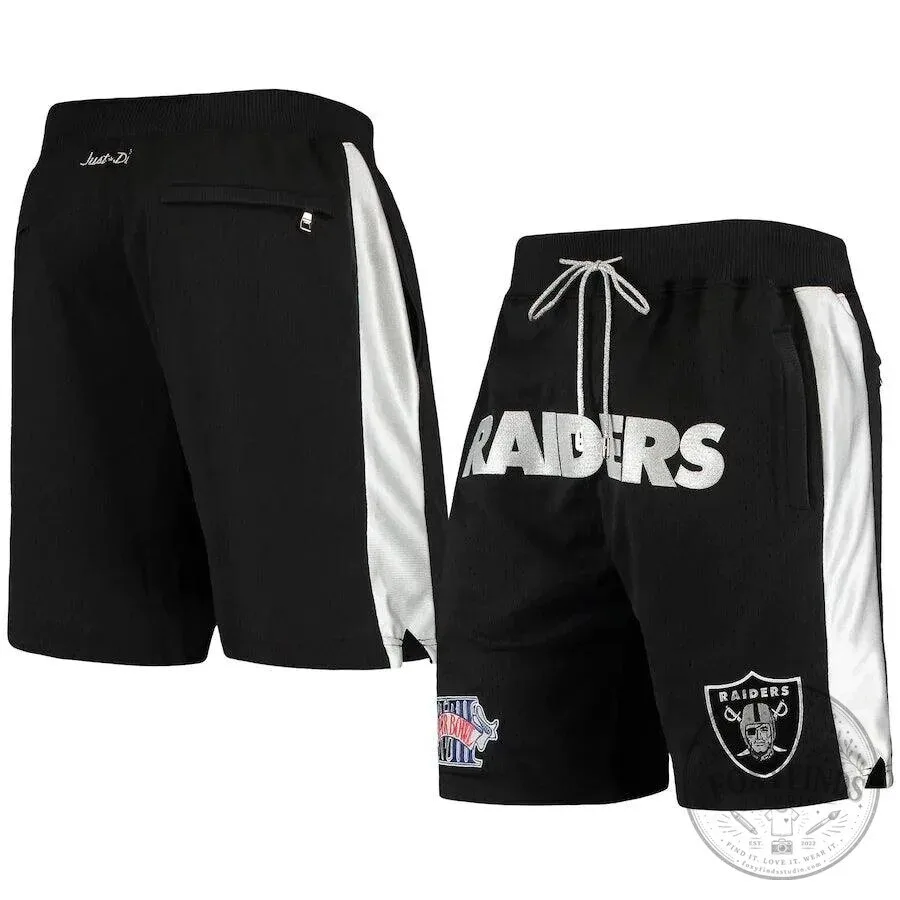 Las Vegas Raiders Black and White Athletic Shorts