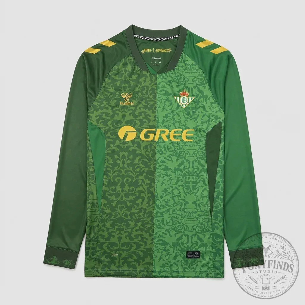 Real Betis Balompi&eacute; Football Club Long Sleeve Away Jersey