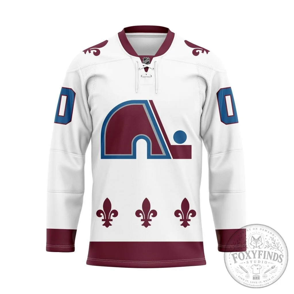 Colorado Avalanche Quebec Nordiques Reverse Retro Hockey Jersey