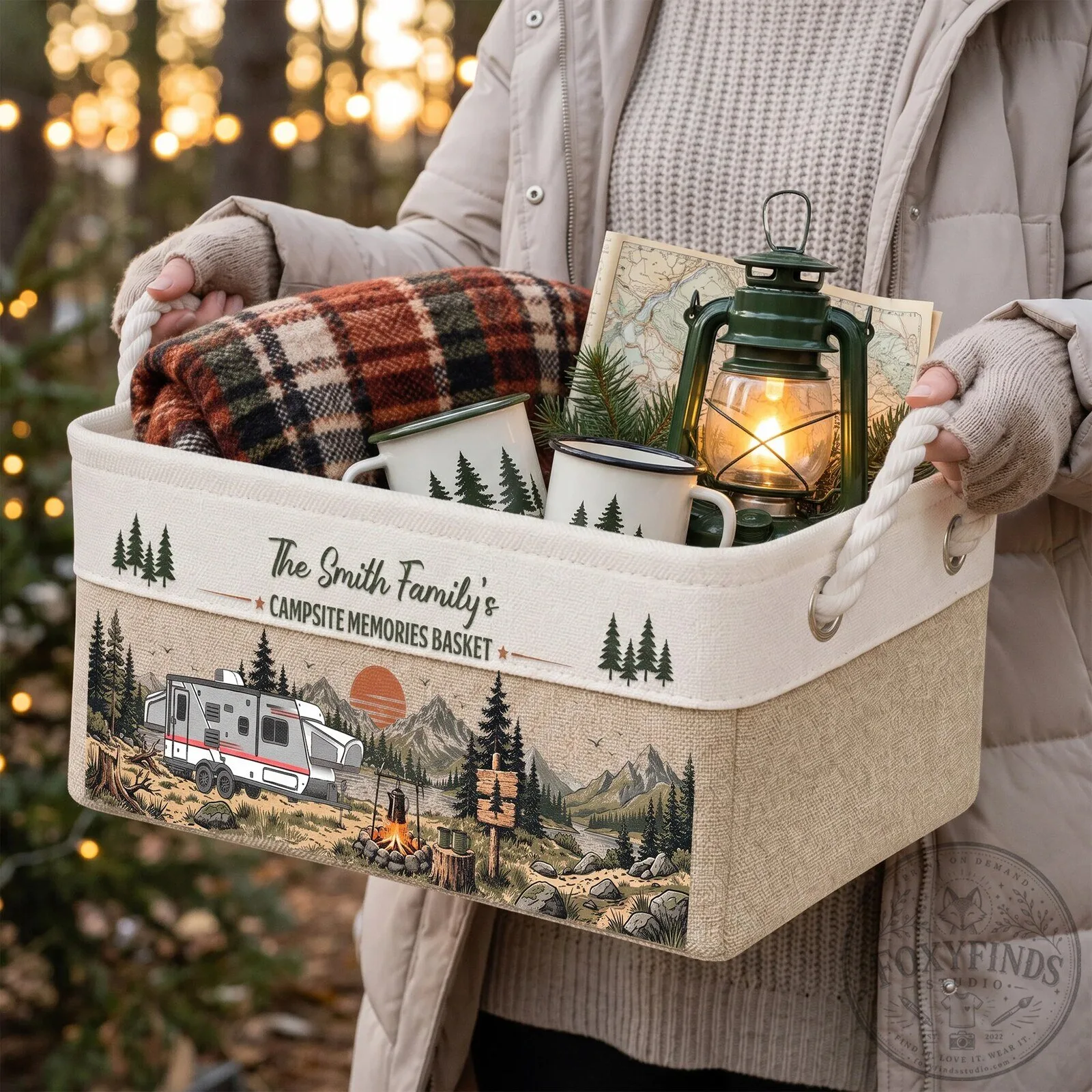 Personalized Family Camping Campsite Memories Basket Storage Bin 9 Personalized Family Camping Campsite Memories Basket Storage Bin