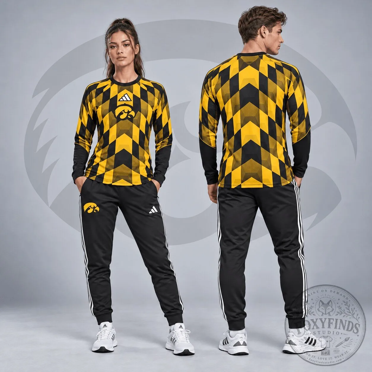 Iowa Hawkeyes Diamond Chevron Long Sleeve Performance Shirt