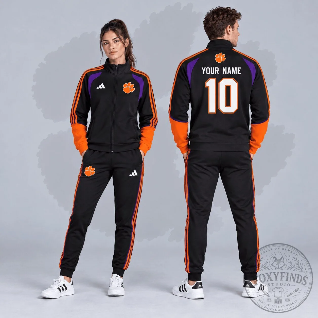 Clemson Tigers Personalized Varsity Stripe Full-Zip Jacket 2 Clemson Tigers Personalized Varsity Stripe Full-Zip Jacket