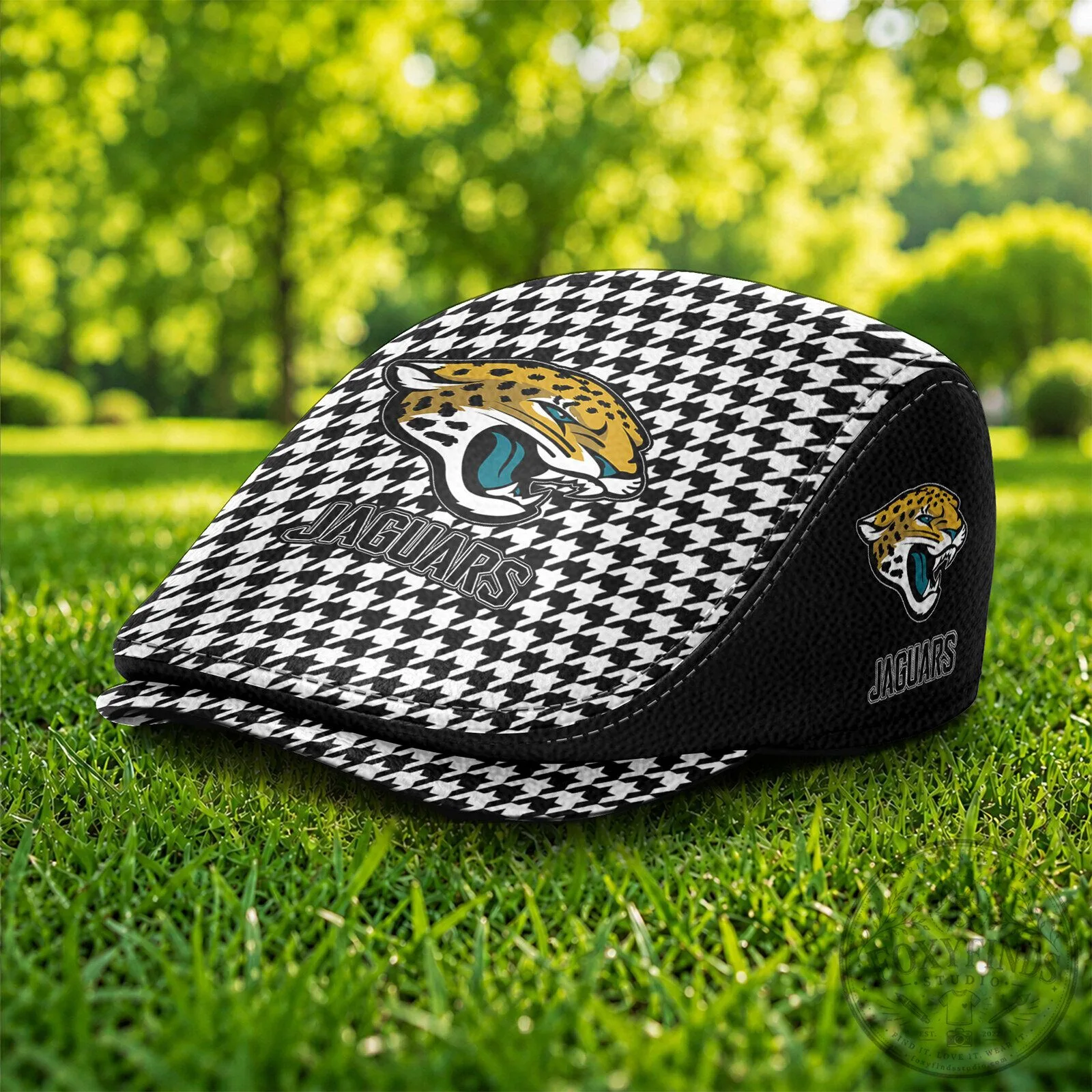 Jacksonville Jaguars Houndstooth Flat Cap Hat