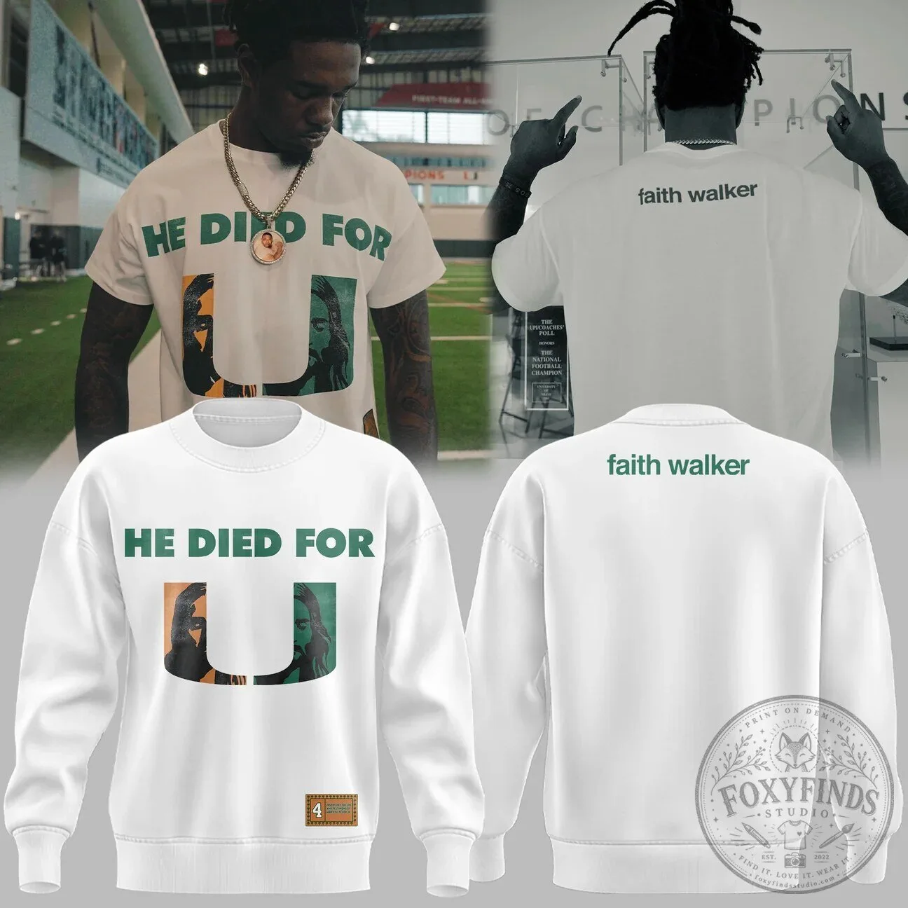 Faith Walker He Died For Us Christian Religious Graphic Sweatshirt 2 Faith Walker He Died For Us Christian Religious Graphic Sweatshirt