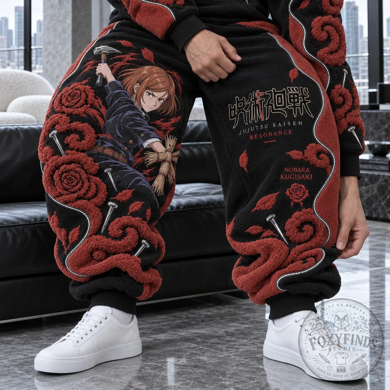 Jujutsu Kaisen Nobara Kugisaki Anime Fleece Sweatpants