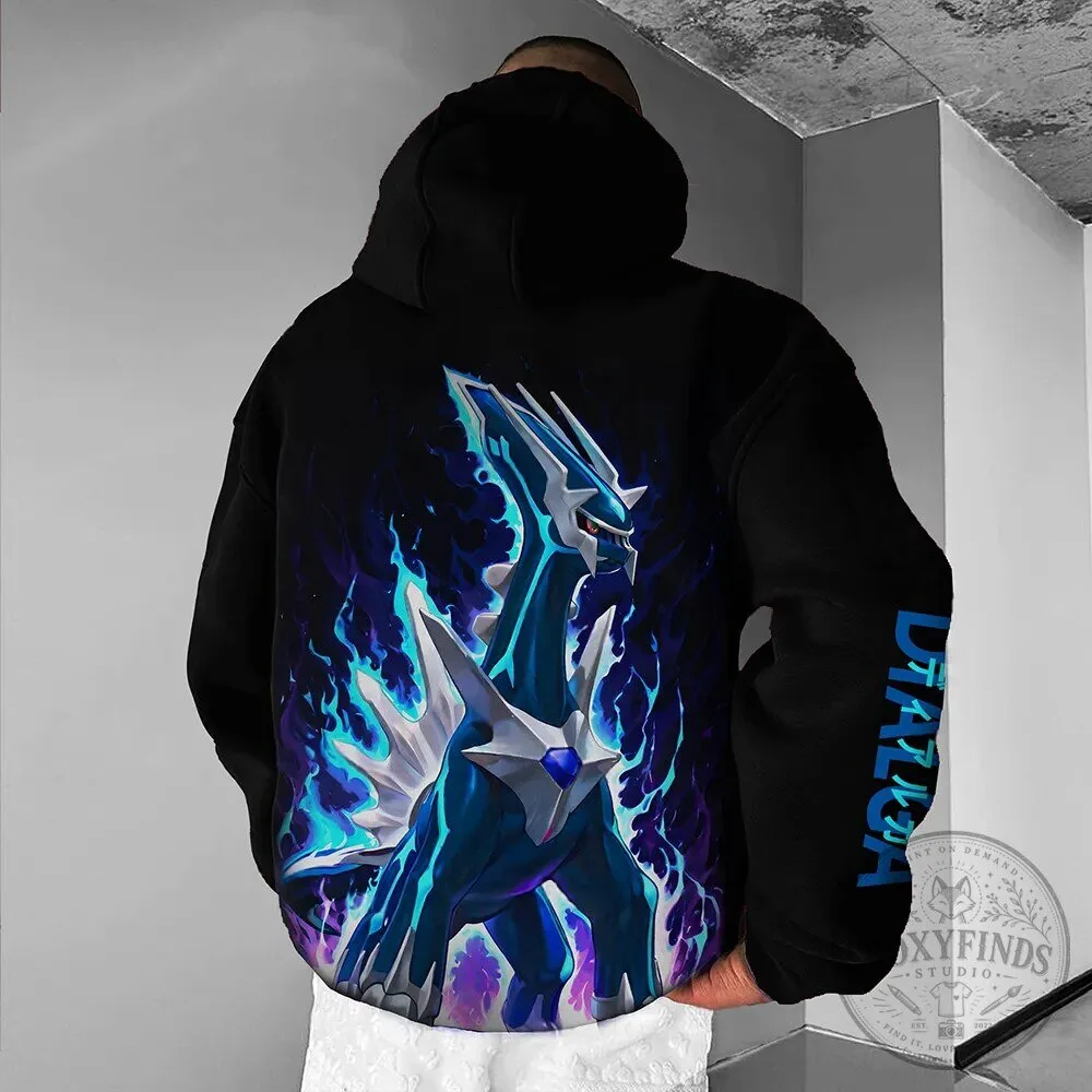Pokemon Dialga Legendary Dragon Type Pocket Monster Graphic Hoodie