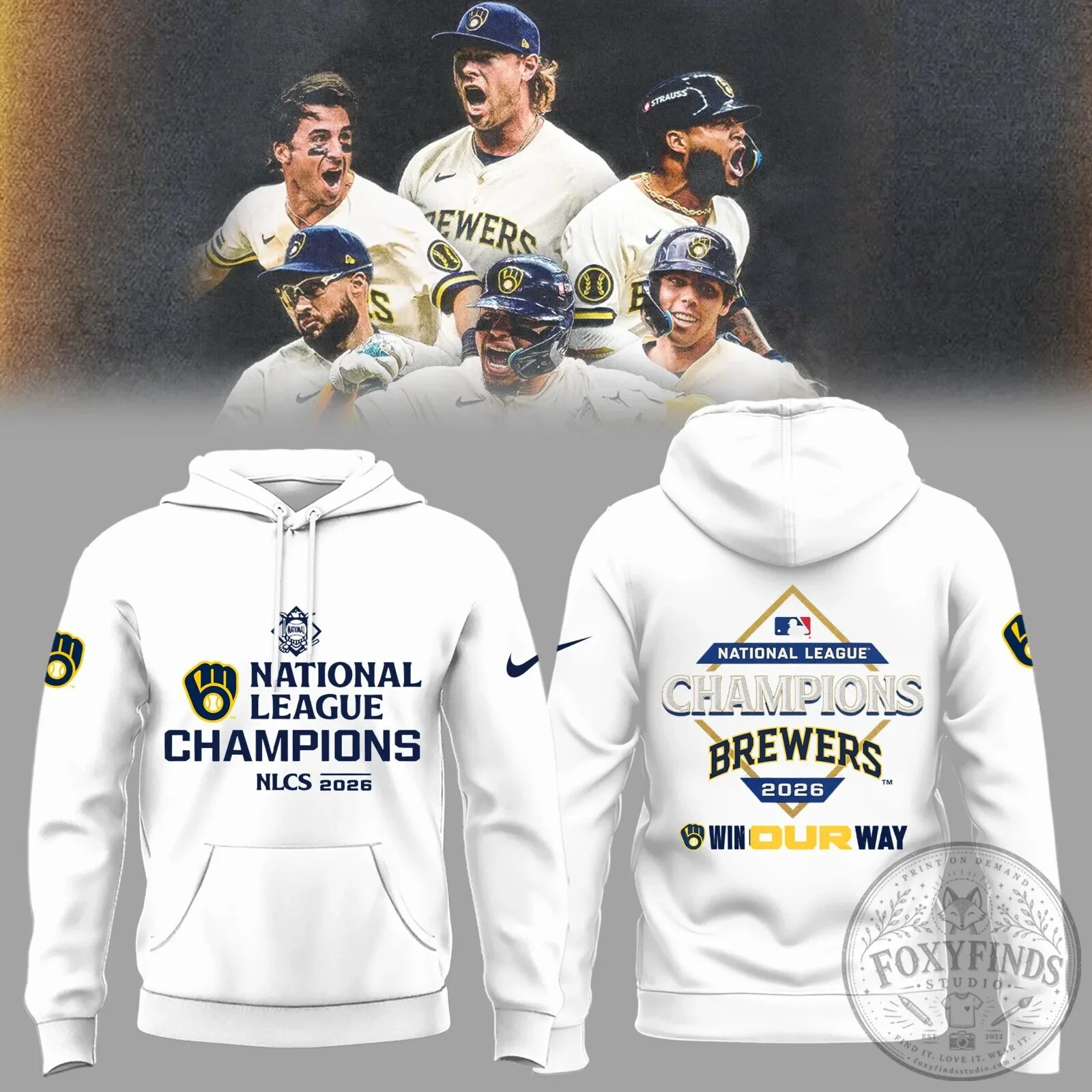 Milwaukee Brewers 2026 National League Champions Baseball Fan Hoodie