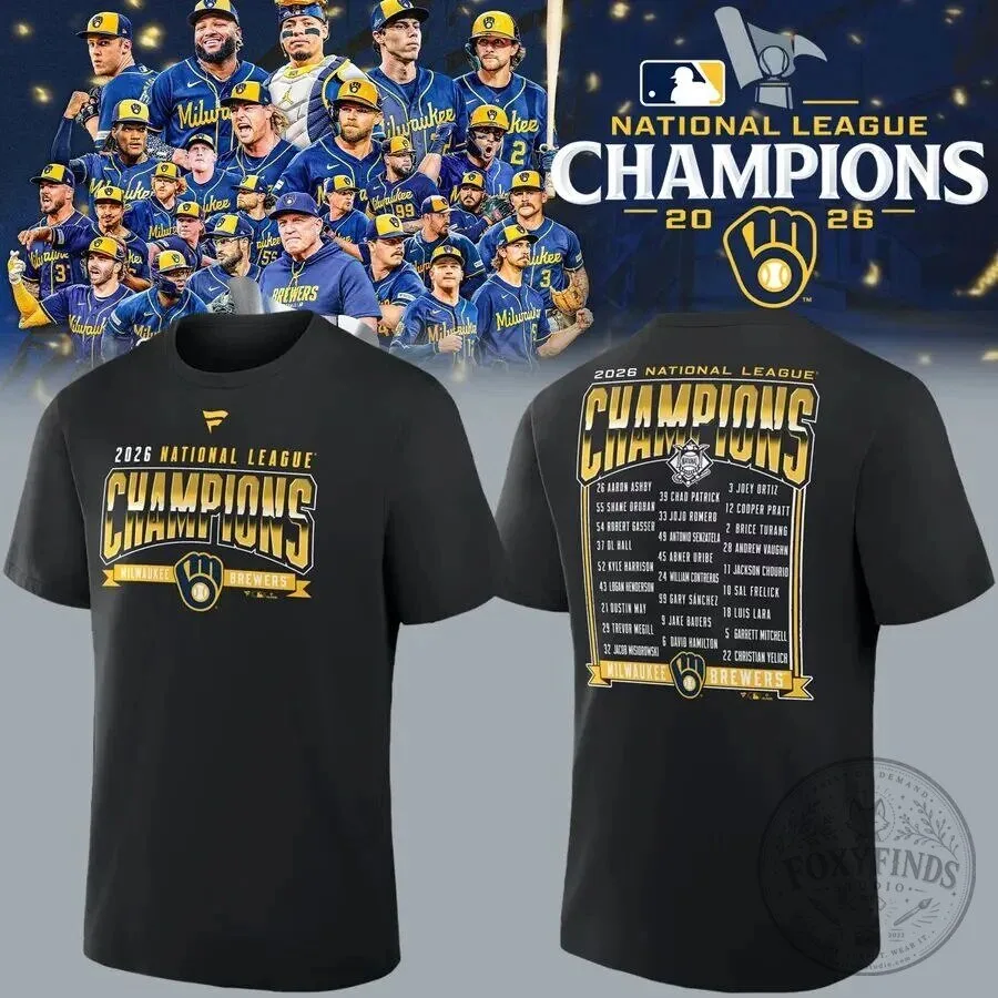 Milwaukee Brewers 2026 National League Champions Black T-Shirt