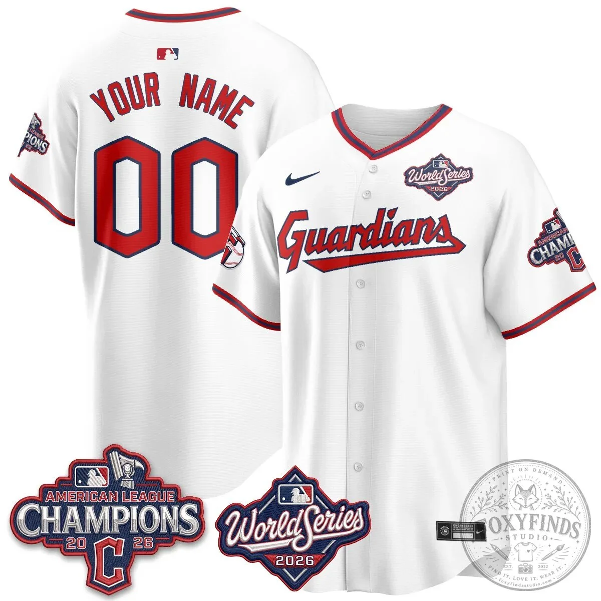 Cleveland Guardians 2026 American League Champions World Series Baseball Jersey