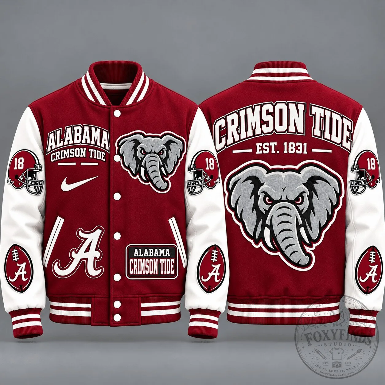 Alabama Crimson Tide Football Team Varsity Letterman Jacket
