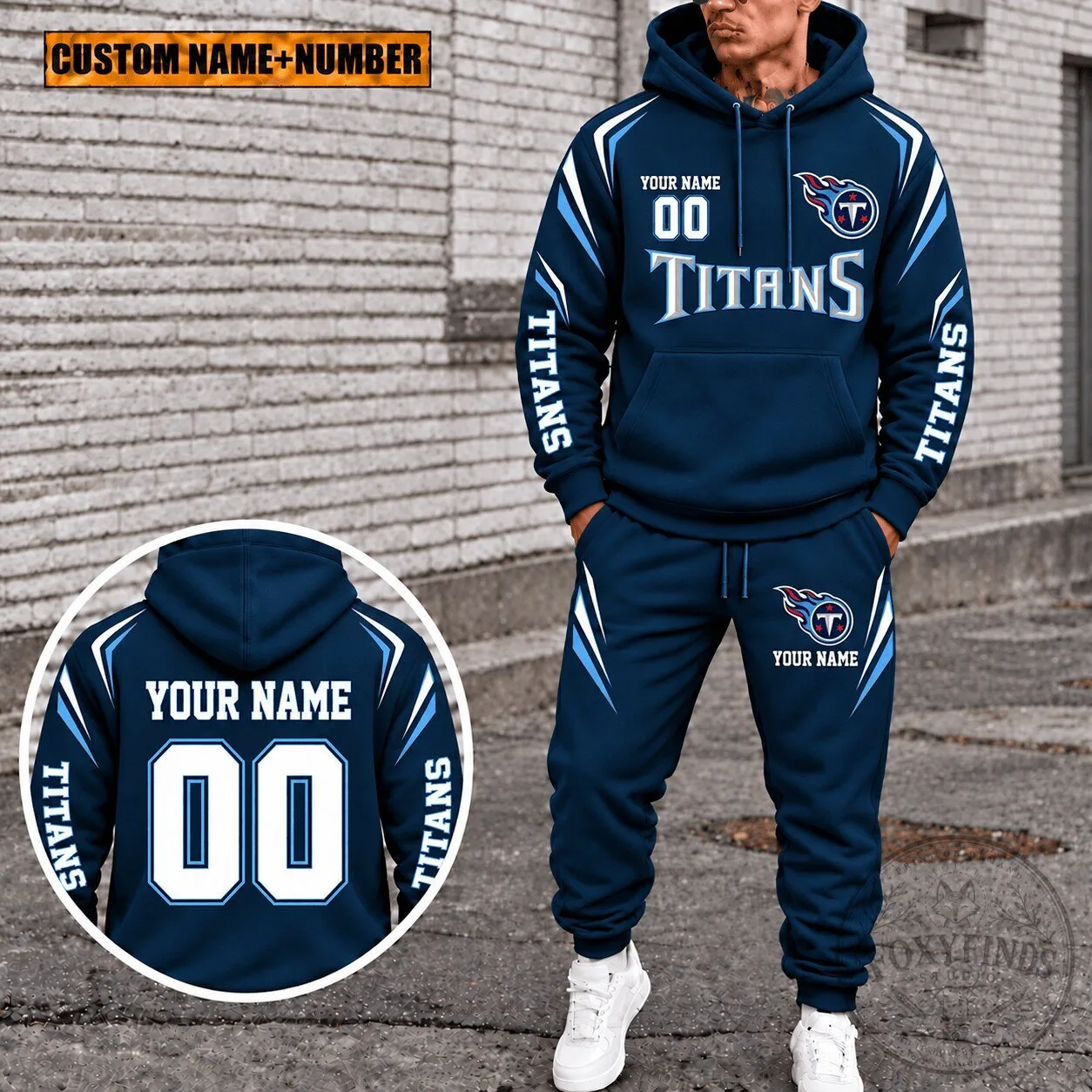 Tennessee Titans Personalized NFL Football Team Navy Blue Hoodie