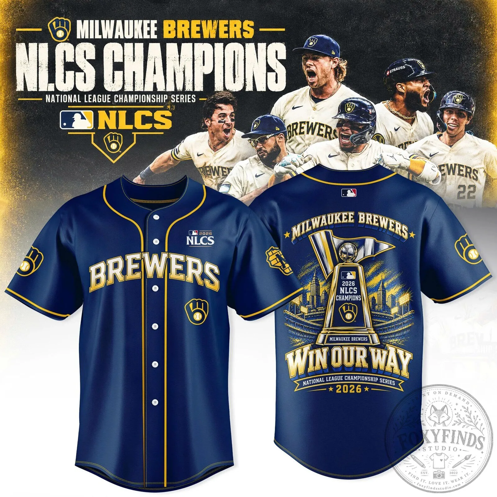 2026 Limited Edition Baseball Jersey for Milwaukee Brewers NLCS Champions