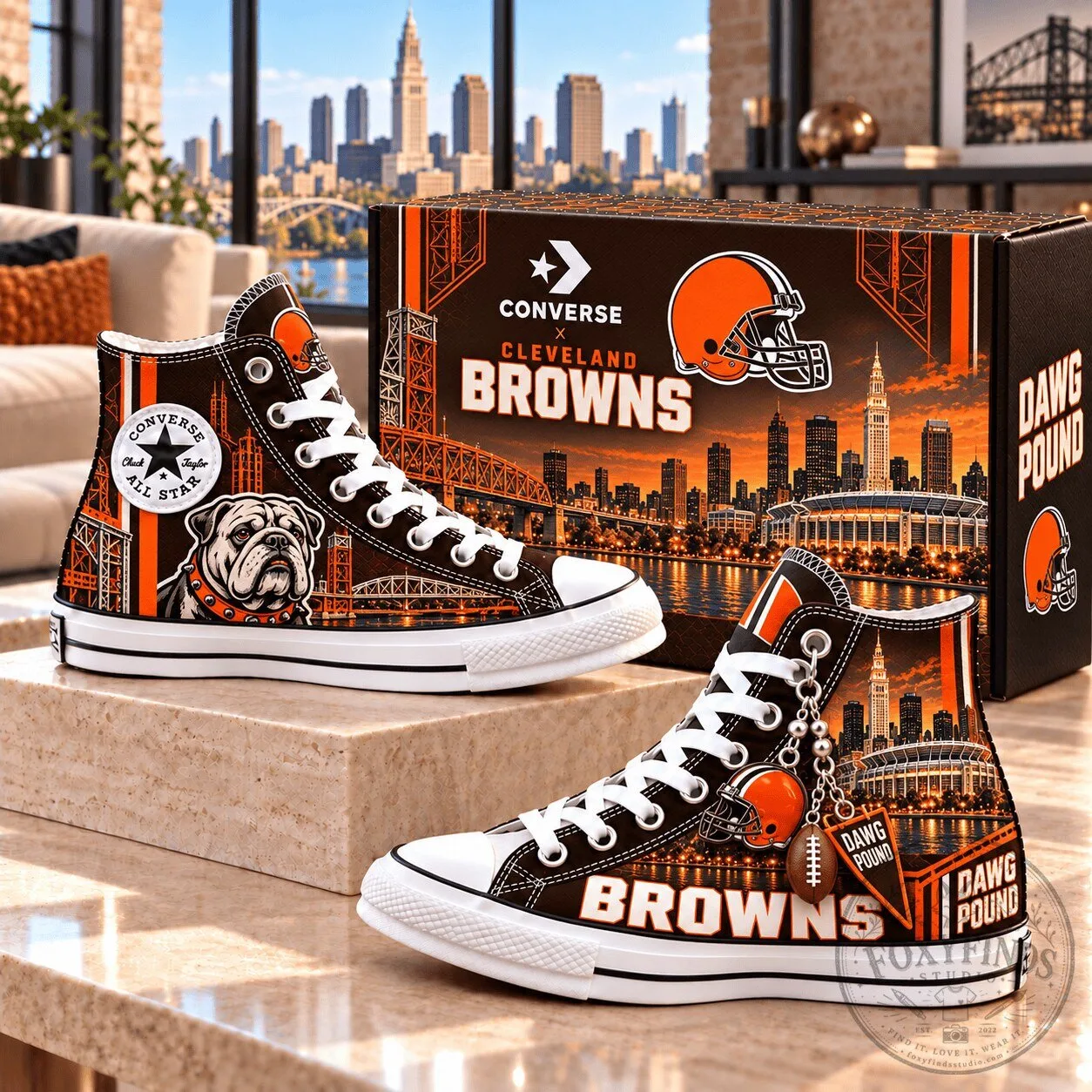 Cleveland Browns Football Team High-Top Sneakers