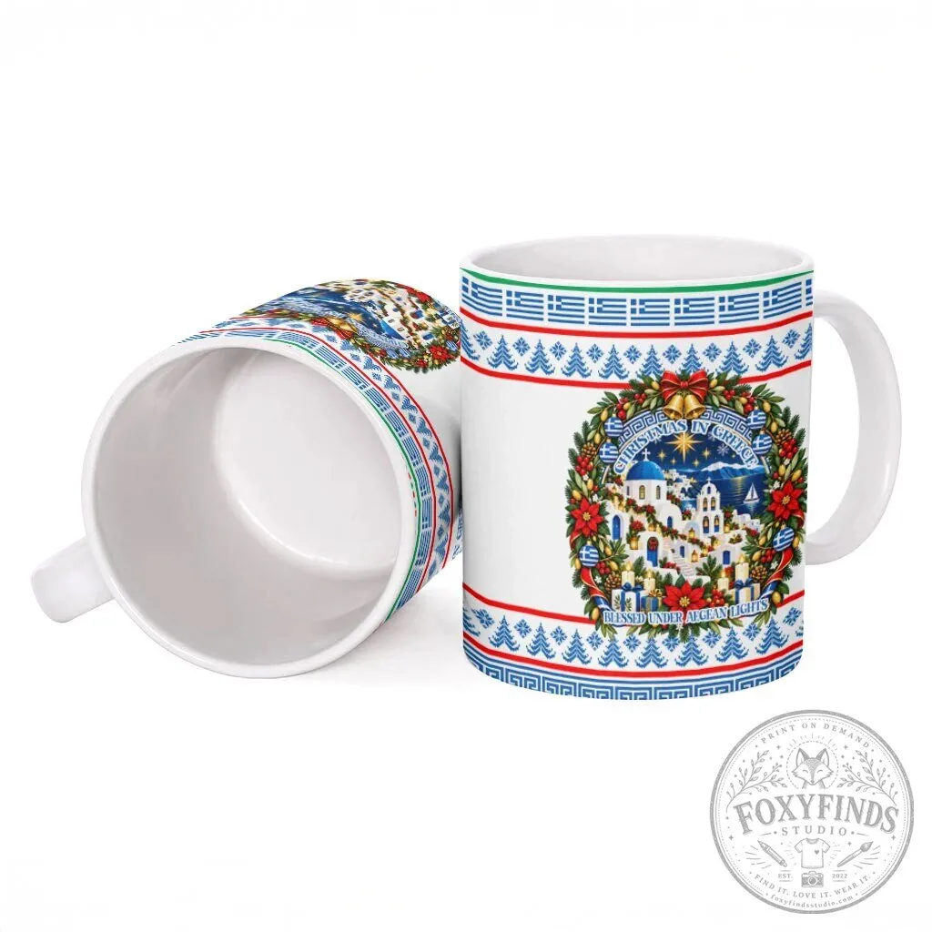 Christmas in Greece Lights of the Aegean Sea Greek Flag Holiday Coffee Mug 11 Christmas in Greece Lights of the Aegean Sea Greek Flag Holiday Coffee Mug