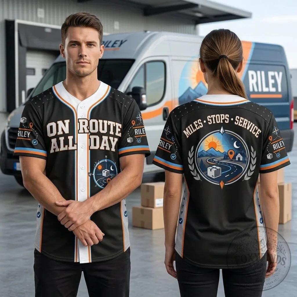 On Route All Day Delivery Driver Baseball Jersey 1 On Route All Day Delivery Driver Baseball Jersey
