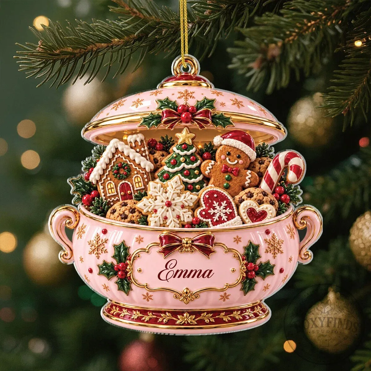 Personalized Christmas Gingerbread House Soup Tureen Ornament 11 Personalized Christmas Gingerbread House Soup Tureen Ornament