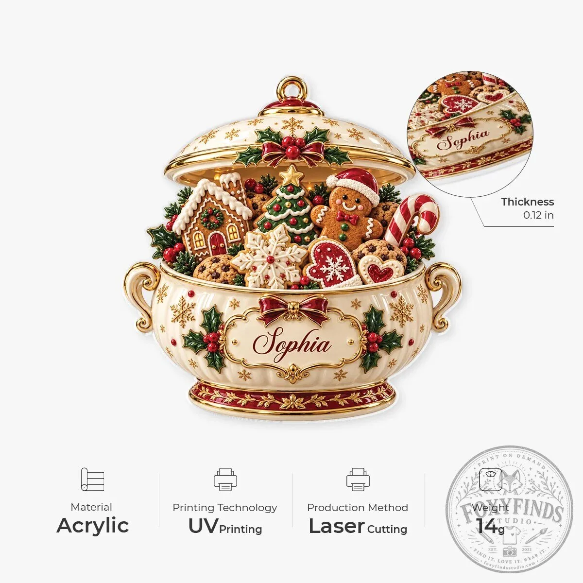 Personalized Christmas Gingerbread House Soup Tureen Ornament 12 Personalized Christmas Gingerbread House Soup Tureen Ornament