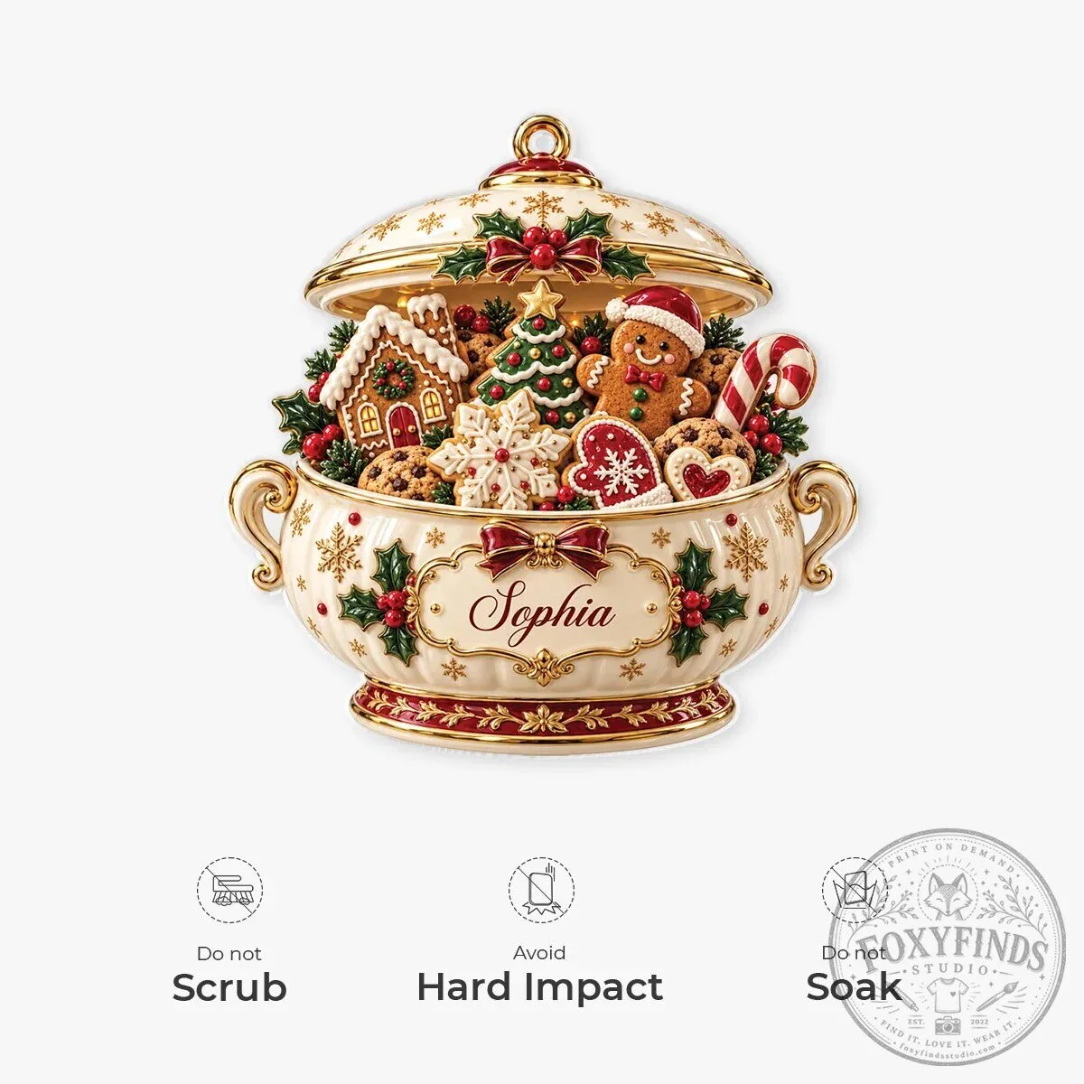 Personalized Christmas Gingerbread House Soup Tureen Ornament 14 Personalized Christmas Gingerbread House Soup Tureen Ornament