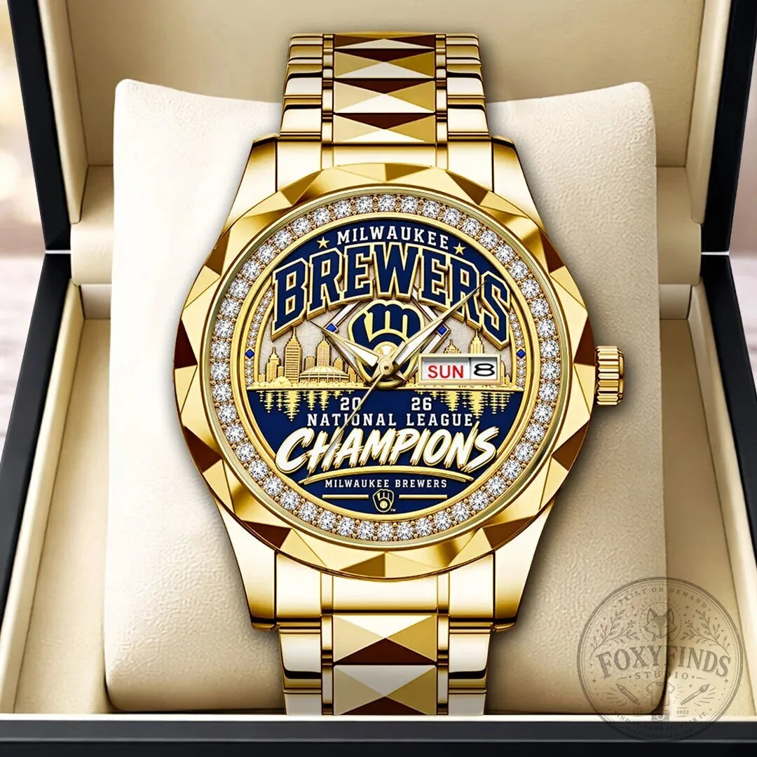 Milwaukee Brewers 2026 National League Champions Gold Luxury Quartz Watch