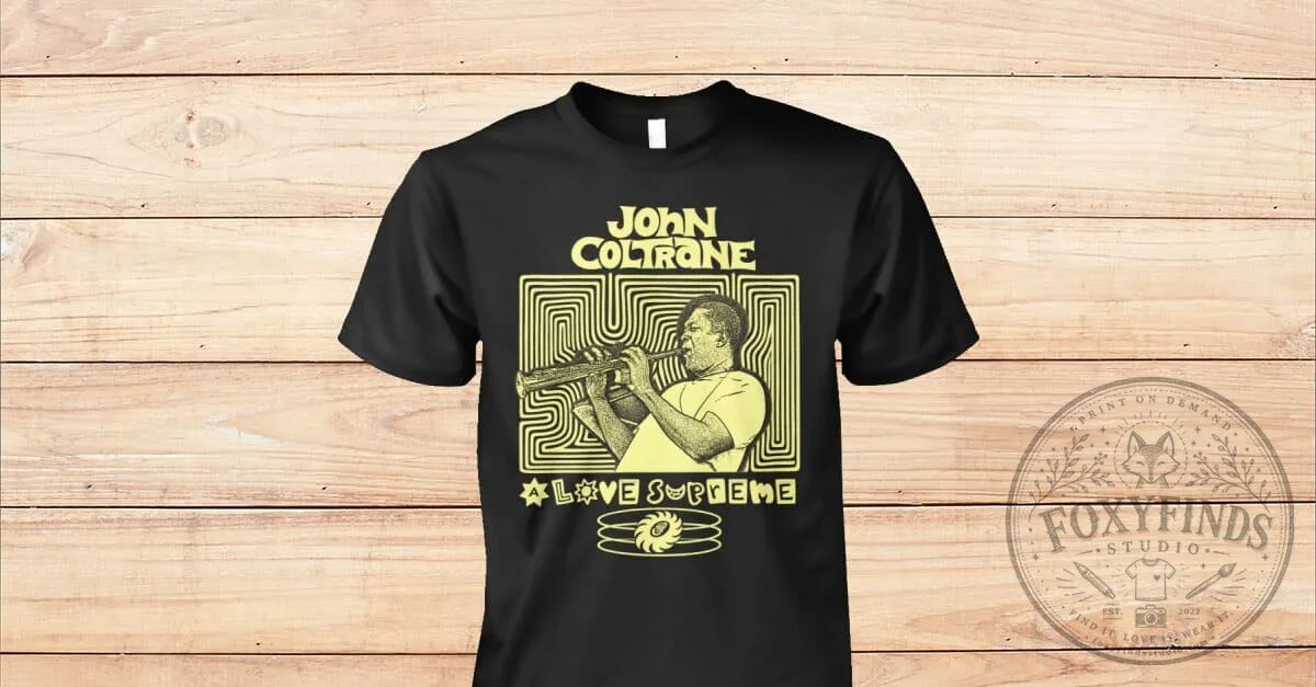 John Coltrane A Love Supreme Jazz Music Fan Graphic Black T-Shirt