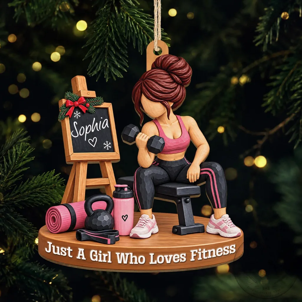 Personalized Just A Girl Who Loves Fitness Weightlifting Christmas Ornament Personalized Just A Girl Who Loves Fitness Weightlifting Christmas Ornament