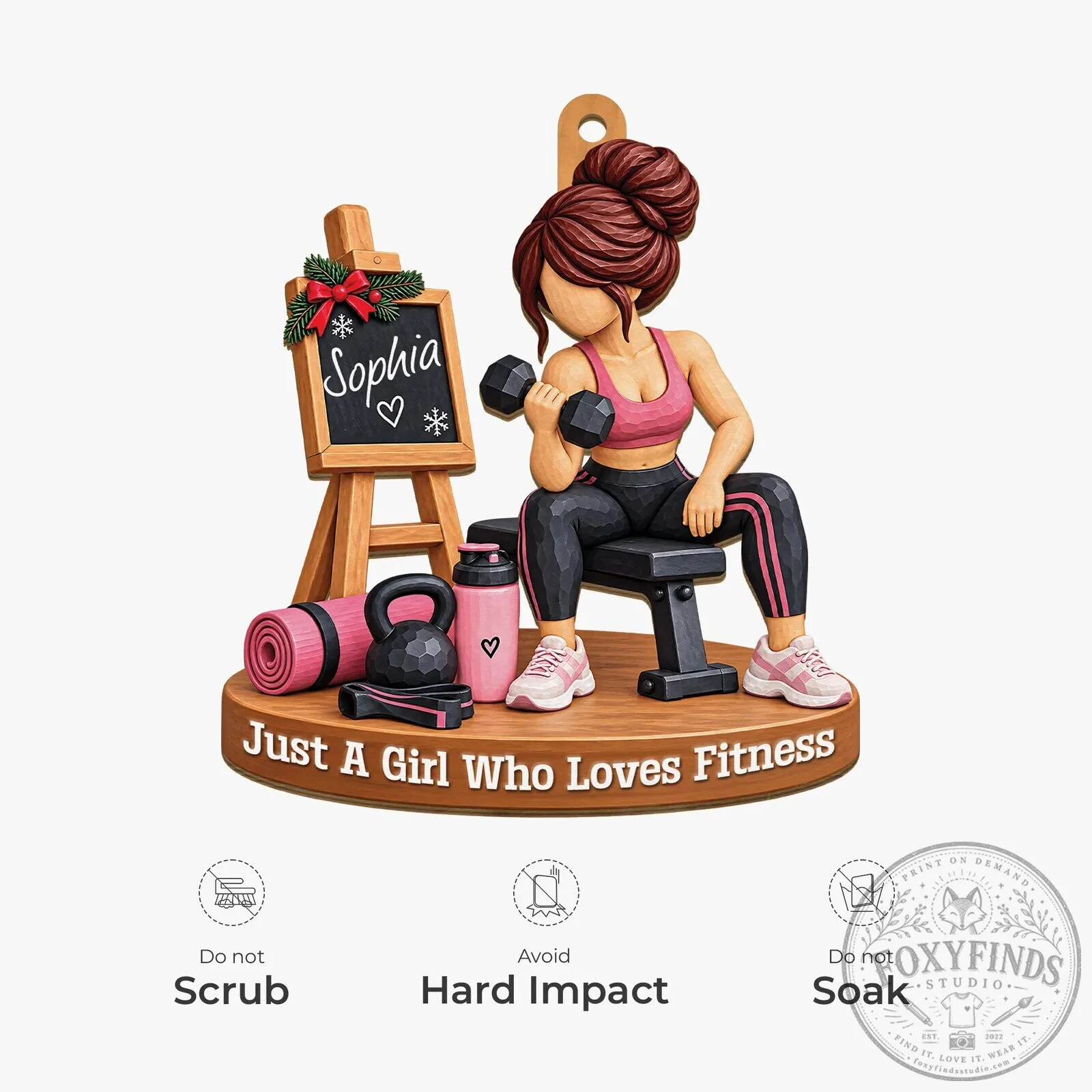 Personalized Just A Girl Who Loves Fitness Weightlifting Christmas Ornament 14 Personalized Just A Girl Who Loves Fitness Weightlifting Christmas Ornament