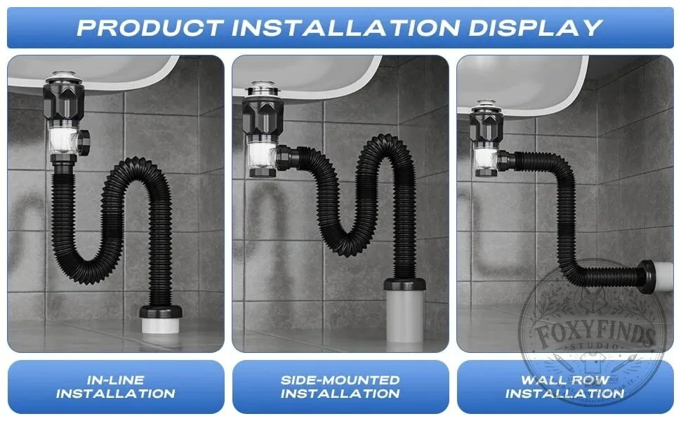 Bathroom Sink Drain Kit with Flexible Anti-Odor P-Trap 15 Bathroom Sink Drain Kit with Flexible Anti-Odor P-Trap