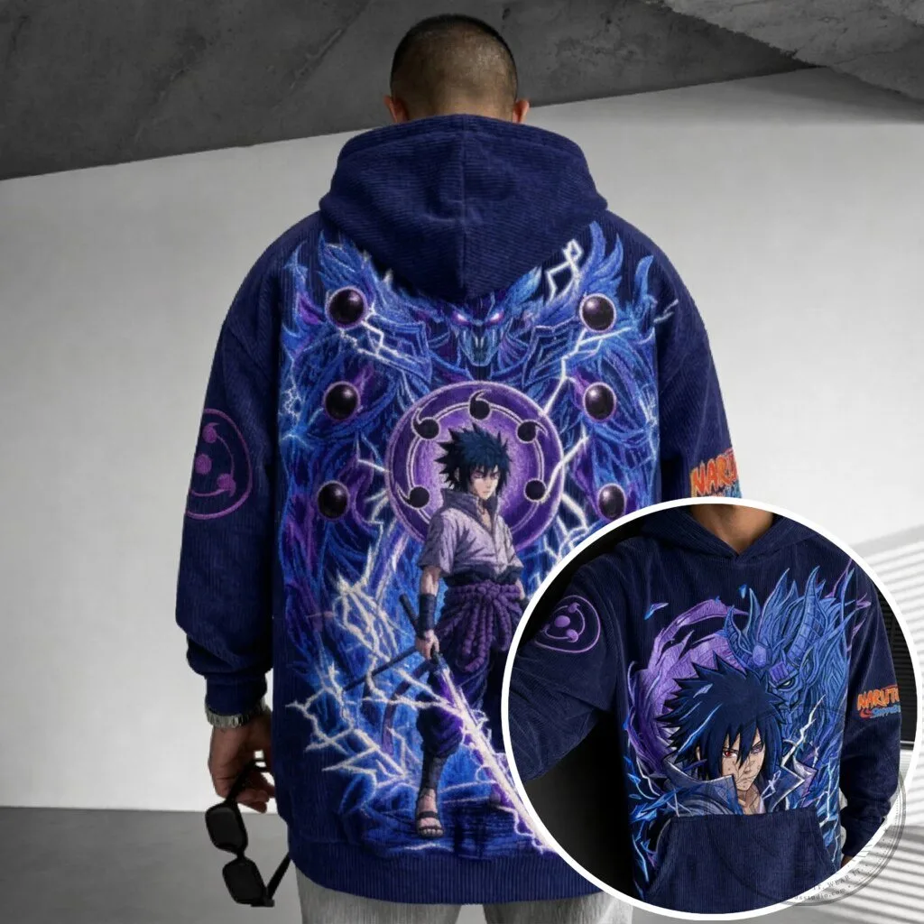 Naruto Shippuden Sasuke Uchiha Susanoo Anime Corduroy Hoodie 5 Naruto Shippuden Sasuke Uchiha Susanoo Anime Corduroy Hoodie