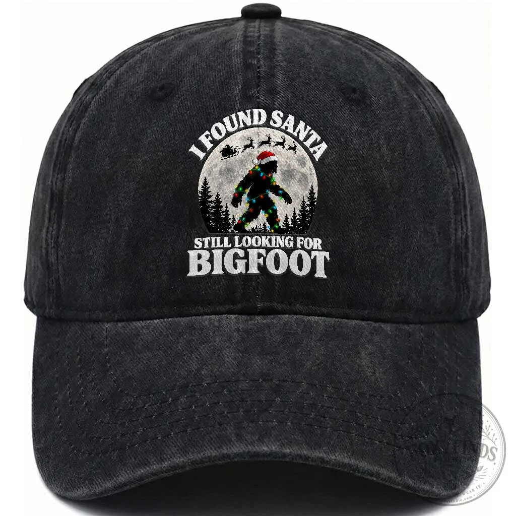 Funny Christmas Bigfoot I Found Santa Still Looking For Bigfoot Cap Hat