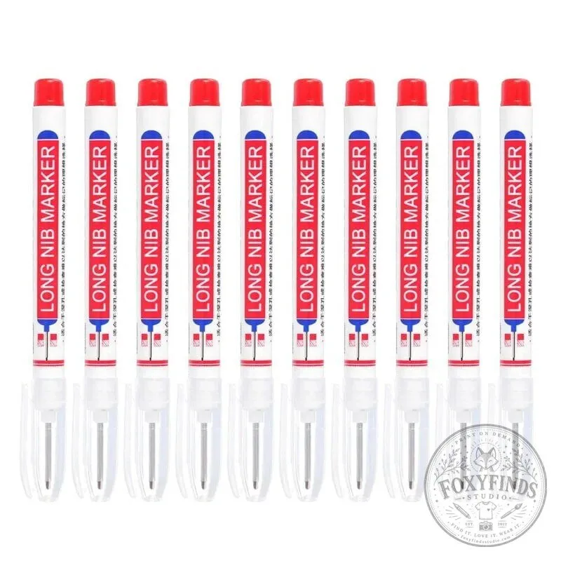 Long Nib Marker Pen Set for Deep Hole Marking and Crafting 10 Long Nib Marker Pen Set for Deep Hole Marking and Crafting