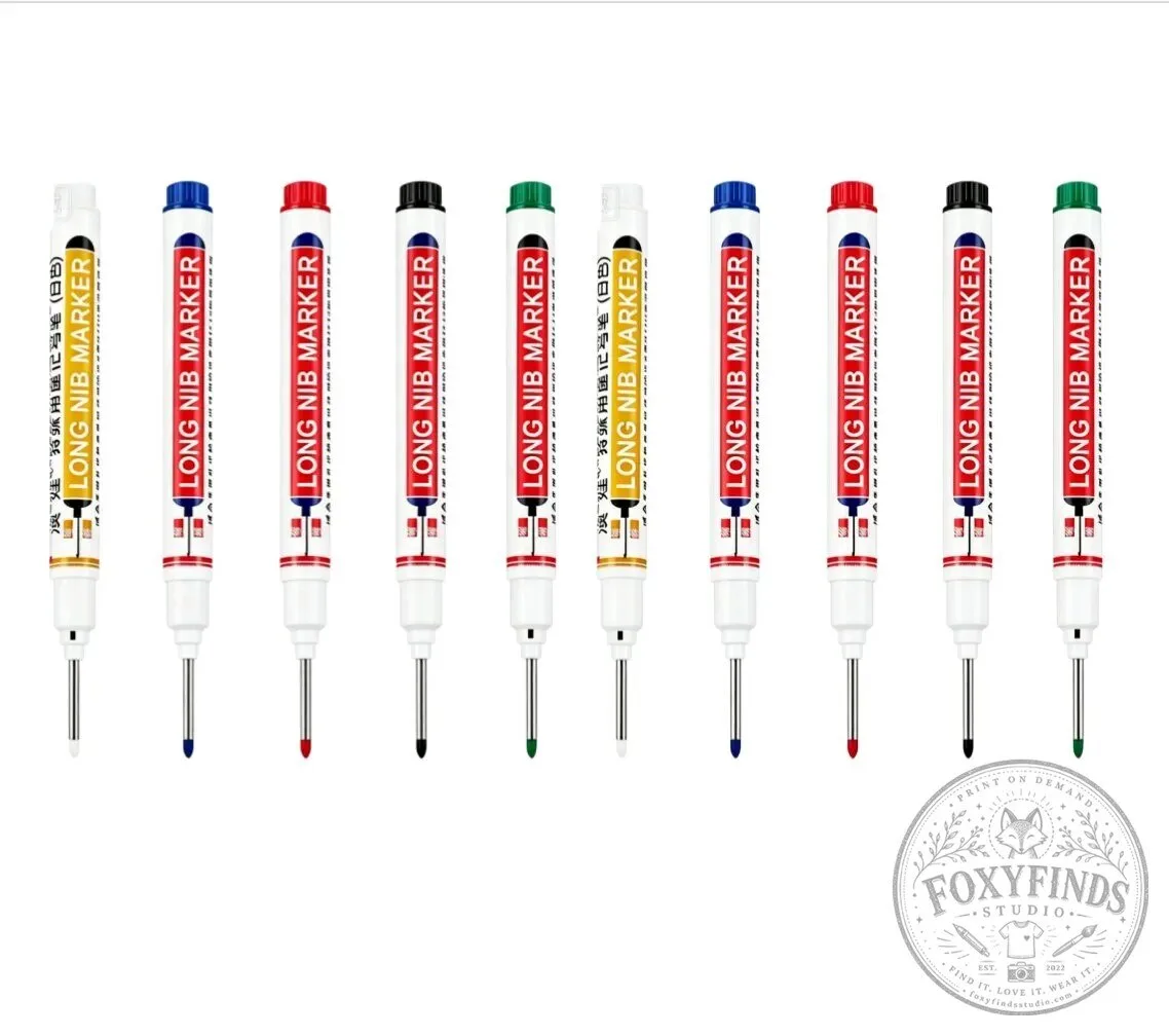 Long Nib Marker Pen Set for Deep Hole Marking and Crafting 12 Long Nib Marker Pen Set for Deep Hole Marking and Crafting