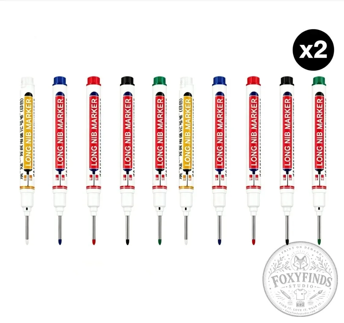 Long Nib Marker Pen Set for Deep Hole Marking and Crafting 13 Long Nib Marker Pen Set for Deep Hole Marking and Crafting