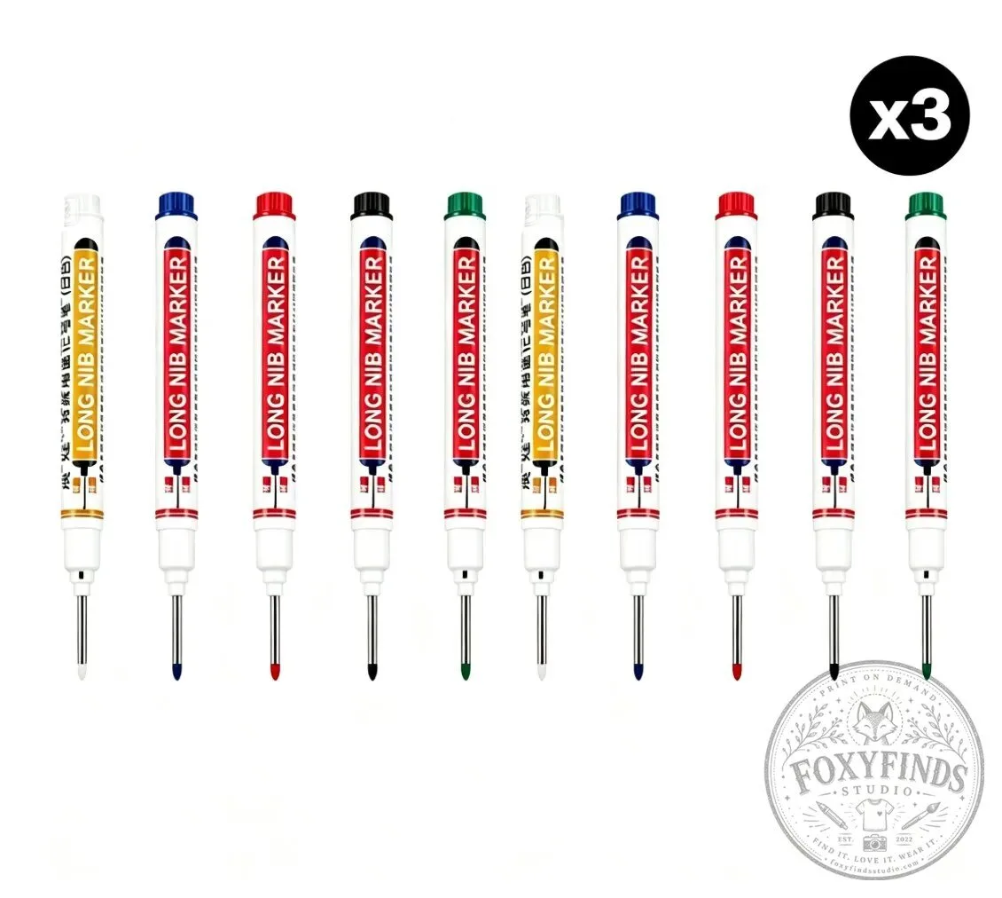 Long Nib Marker Pen Set for Deep Hole Marking and Crafting 14 Long Nib Marker Pen Set for Deep Hole Marking and Crafting