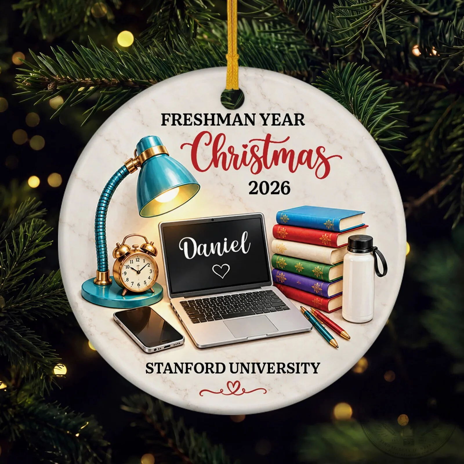 Stanford University Freshman Year Christmas 2026 Personalized Ornament