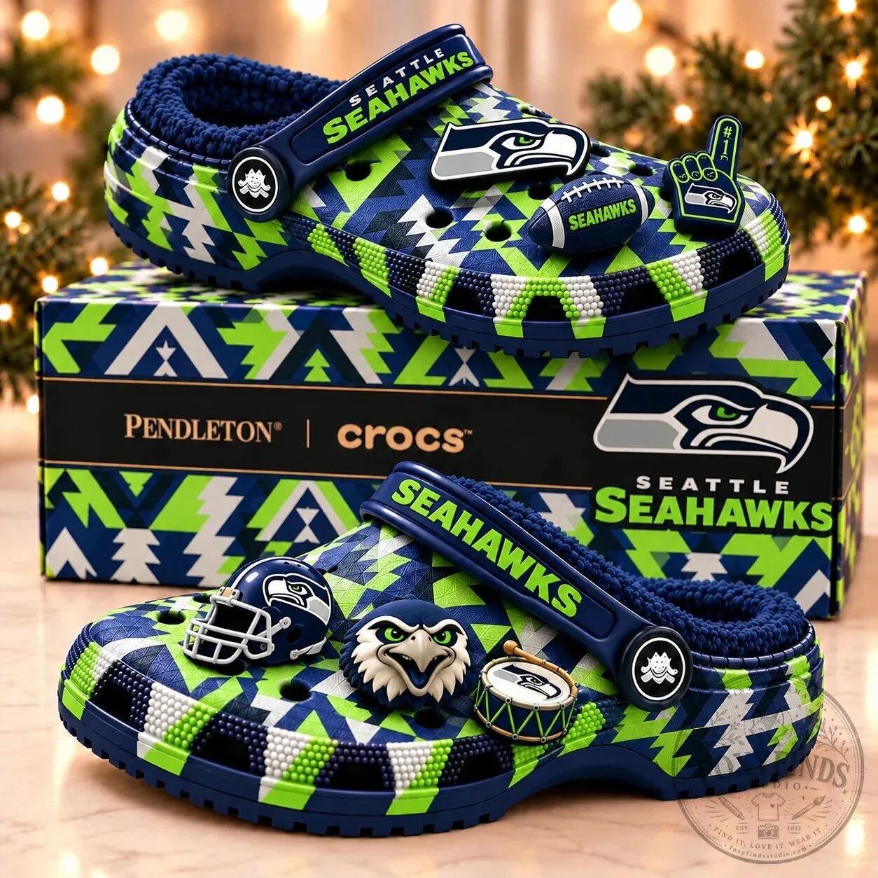 Seattle Seahawks NFL Football Team Logo Pattern Crocs Shoes
