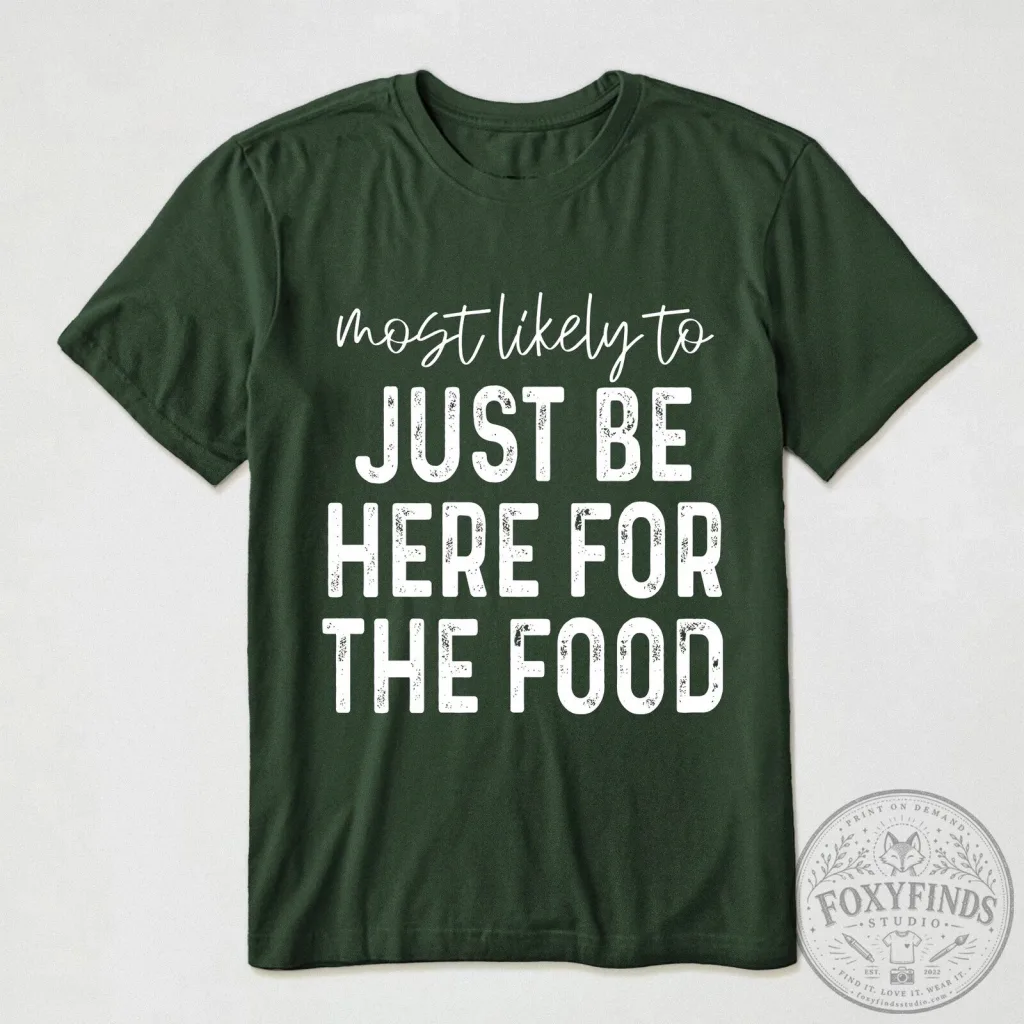 Most Likely To Just Be Here For The Food Funny Thanksgiving T-Shirt Most Likely To Just Be Here For The Food Funny Thanksgiving T-Shirt